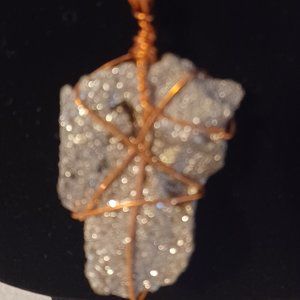 High Carbonated Silicon Wire Wrapped Pendant